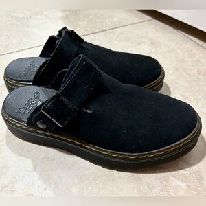 Doc Martens Carlson Mules Black Suede Slip-On Women’s US Sz 7